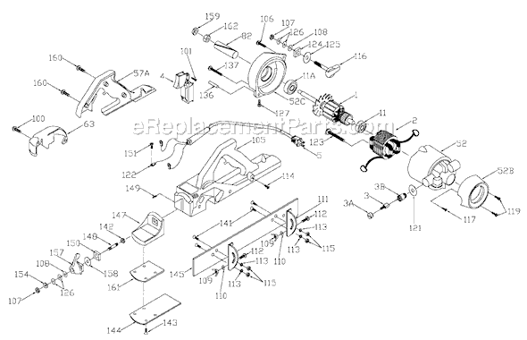 Page A Diagram and Parts List for 226 Type 1 Porter Cable Planer Jointer